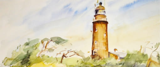 Küstenlandschaften in Aquarell