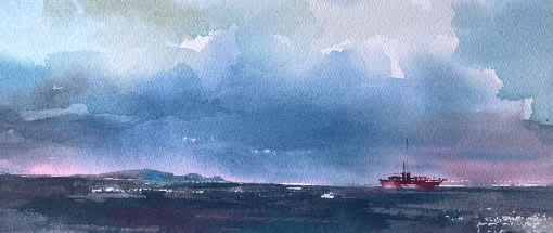 Meereslandschaften in Aquarell